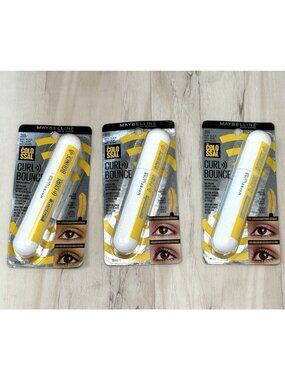 3pk MAYBELLINE The Colossal Curl Bounce MASCARA Volume 355 Very Black NIP NEW